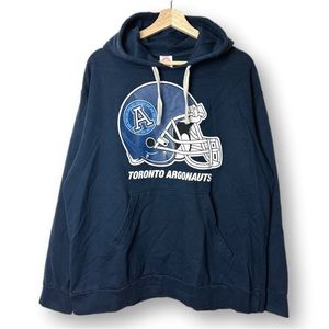 CFL Toronto Argonauts Football Retro Cotton Pullover Hoodie Large Navy Blue